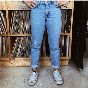 ZARA BASIC DENIM light blue mom jeans